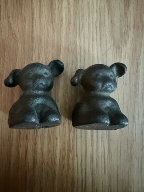 Decorative Vintage Cast Iron Pair of Puppy Figurines - Home Accents